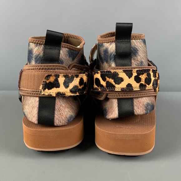 DOUBLET Size 10 Brown Tan Animal Print Mixed Materials Straps Sandals main image 6
